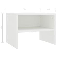 Greatstore Noční stolek bílý 40 x 30 x 30 cm dřevotříska