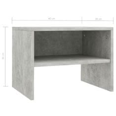 Greatstore Noční stolky 2 ks betonově šedé 40 x 30 x 30 cm dřevotříska