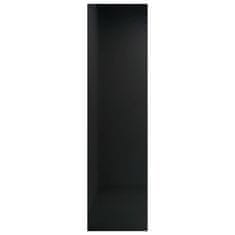 Greatstore Knihovna/TV skříňka černá vysoký lesk 36x30x114 cm dřevotříska