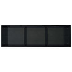 Greatstore Knihovna/TV skříňka černá vysoký lesk 36x30x114 cm dřevotříska