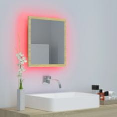 Vidaxl Koupelnové zrcadlo LED dub sonoma 40 x 8,5 x 37 cm dřevotříska