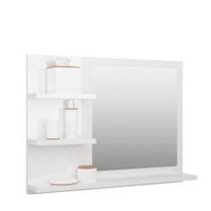 Greatstore Koupelnové zrcadlo bílé vysoký lesk 60x10,5x45 cm dřevotříska