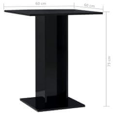 Greatstore Bistro stolek černý s vysokým leskem 60 x 60 x 75 cm dřevotříska