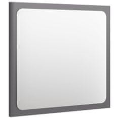 Vidaxl Koupelnové zrcadlo šedé vysoký lesk 40x1,5x37 cm dřevotříska