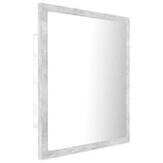 Greatstore Koupelnové zrcadlo LED betonově šedé 40 x 8,5 x 37 cm dřevotříska