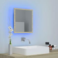 Vidaxl Koupelnové zrcadlo LED dub sonoma 40 x 8,5 x 37 cm dřevotříska