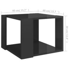 Greatstore Konferenční stolek šedý vysoký lesk 40 x 40 x 30 cm dřevotříska