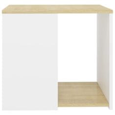 shumee Odkládací stolek dub sonoma a bílý 50 x 50 x 45 cm dřevotříska
