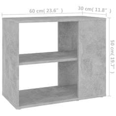 Greatstore Odkládací skříňka betonově šedá 60 x 30 x 50 cm dřevotříska