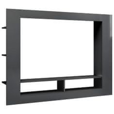 Greatstore TV stolek šedý s vysokým leskem 152 x 22 x 113 cm dřevotříska