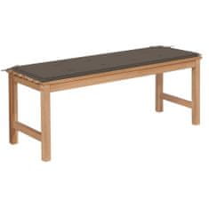 Greatstore Zahradní lavice s taupe poduškou 120 cm masivní teak