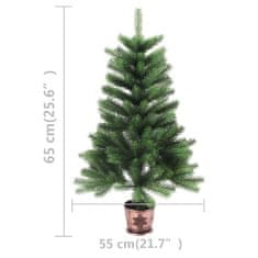 Greatstore Umělý vánoční stromek s realistickým jehličím 65 cm zelený