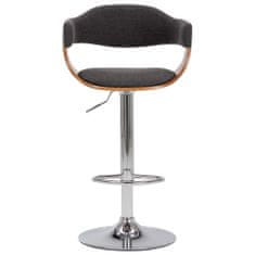Vidaxl Barové stoličky 2 ks šedé ohýbané dřevo a textil