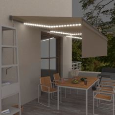 Greatstore Automatická markýza s roletou LED senzor větru 6 x 3 m krémová