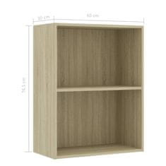 Greatstore Knihovna se 2 policemi dub sonoma 60 x 30 x 76,5 cm dřevotříska