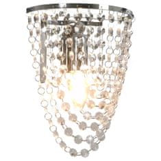 Greatstore Nástěnná lampa s křišťálovými korálky stříbrná oválná E14