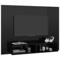 Greatstore Nástěnná TV skříňka černá vysoký lesk 120x23,5x90cm dřevotříska