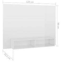 Greatstore Nástěnná TV skříňka bílá vysoký lesk 120x23,5x90 cm dřevotříska