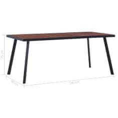 Greatstore Jídelní stůl tmavé dřevo a černý 180 x 90 x 75 cm MDF