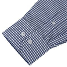Greatstore Pánská business košile bílá/námořnická modrá kostka vel. S