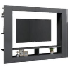 Greatstore TV stolek šedý s vysokým leskem 152 x 22 x 113 cm dřevotříska