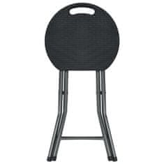 Greatstore Skládací zahradní stoličky 4 ks černé HDPE ratanový vzhled