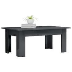 Greatstore Konferenční stolek šedý vysoký lesk 100x60x42 cm dřevotříska