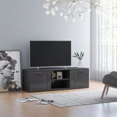 Greatstore TV stolek šedý s vysokým leskem 120 x 34 x 37 cm dřevotříska