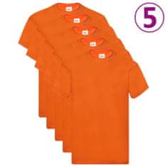 Greatstore Fruit of the Loom Originální trička 5 ks oranžová 3XL bavlna