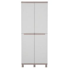 Greatstore Úložná skříň se 2 dvířky 68x37,5x170 cm světle šedá a béžová