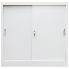 shumee Kancelářská skříň s posuvnými dveřmi kovová 90x40x90 cm šedá