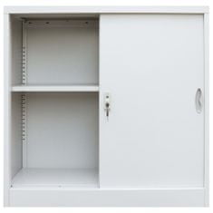 shumee Kancelářská skříň s posuvnými dveřmi kovová 90x40x90 cm šedá