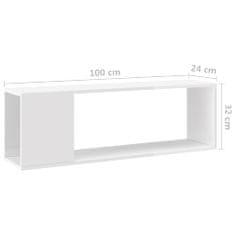 Greatstore TV stolek bílý s vysokým leskem 100 x 24 x 32 cm dřevotříska