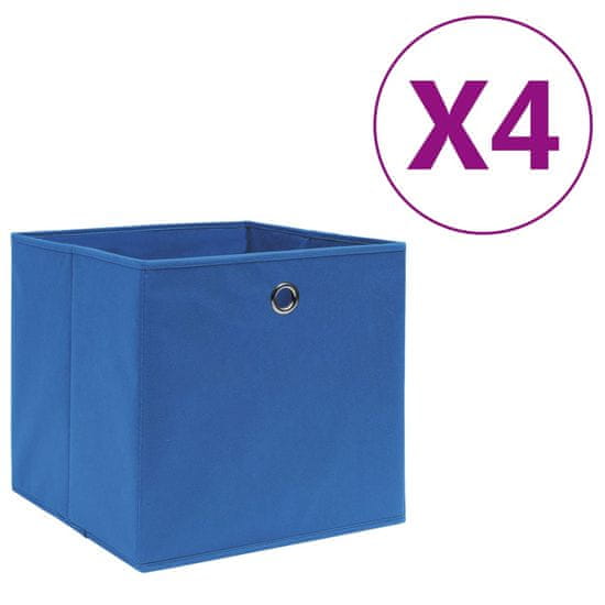 shumee Úložné boxy 4 ks netkaná textilie 28 x 28 x 28 cm modré