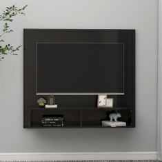 Vidaxl Nástěnná TV skříňka černá vysoký lesk 102x23,5x90cm dřevotříska