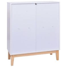 Greatstore Příborník bílý 80 x 35 x 100 cm MDF a ratan