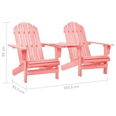 Greatstore Zahradní židle Adirondack masivní jedlové dřevo růžová