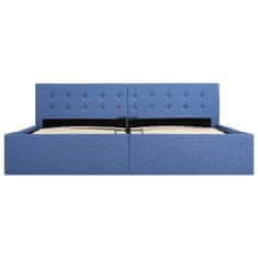 Greatstore Rám postele s úložným prostorem modrý textil 180 x 200 cm