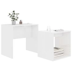 Greatstore Set konferenčních stolků bílý vysoký lesk 48x30x45 dřevotříska