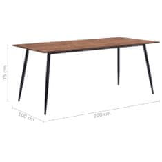 Vidaxl Jídelní stůl hnědý 200 x 100 x 75 cm MDF