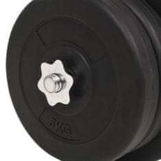 Vidaxl Sada činek barbell a dumbbell 60 kg