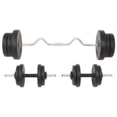 Vidaxl Sada činek barbell a dumbbell 60 kg