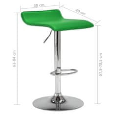 Greatstore 323335 Bar Stools 2 pcs Green Faux Leather