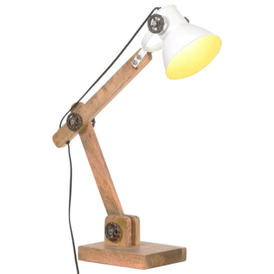 Greatstore Industriální stolní lampa bílá kulatá 58 x 18 x 90 cm E27