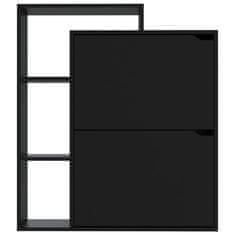 Greatstore Botník černý 79,5 x 24 x 90,5 cm dřevotříska