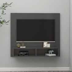 Greatstore Nástěnná TV skříňka šedá 102 x 23,5 x 90 cm dřevotříska