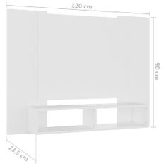Greatstore Nástěnná TV skříňka bílá 120 x 23,5 x 90 cm dřevotříska