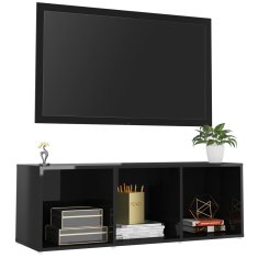 Vidaxl TV stolek černý s vysokým leskem 107 x 35 x 37 cm dřevotříska