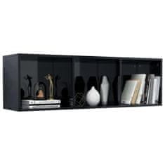 Greatstore Knihovna/TV skříňka černá vysoký lesk 36x30x114 cm dřevotříska