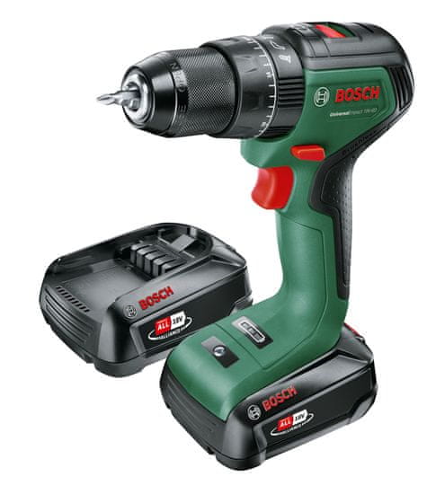 Bosch Aku příklepový šroubovák UniversalImpact 18V-60 (2× 2,0Ah) + AL18V-20 (06039D7102)